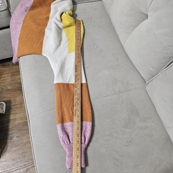 Madewell Women's Colorblock Sweater in Yellow, Cream, Orange, and Pink Size S - Picture 5 of 10